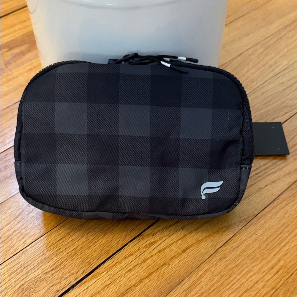 Fabletics Black Checkered Belt Bag‎